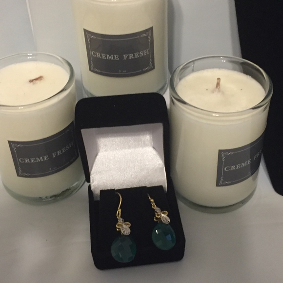 Genuine BEAUTIFUL GREEN ONYX Earrings 18K GOLD/SIL - Picture 4 of 8